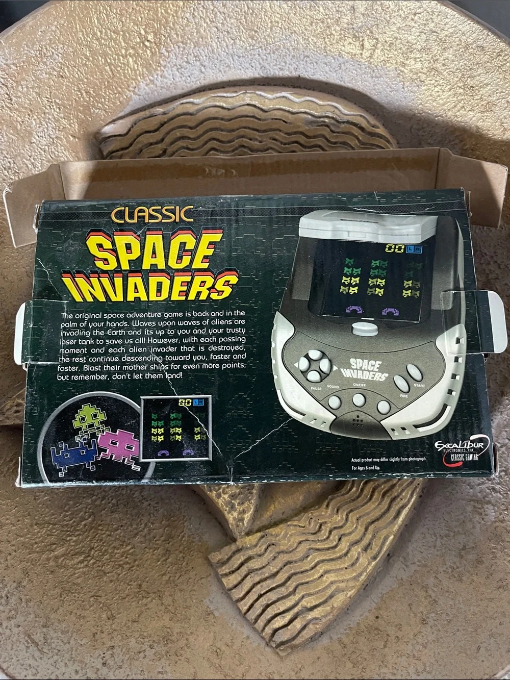 Classic Space Invaders Handheld Game Console - Black/Grey